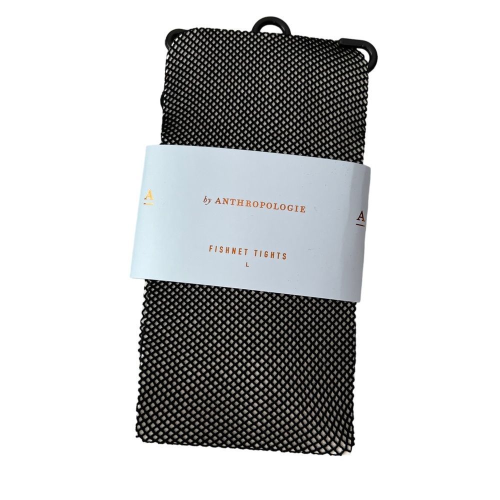 Anthropologie Black Fishnet Tights NWT L - Picture 2 of 3